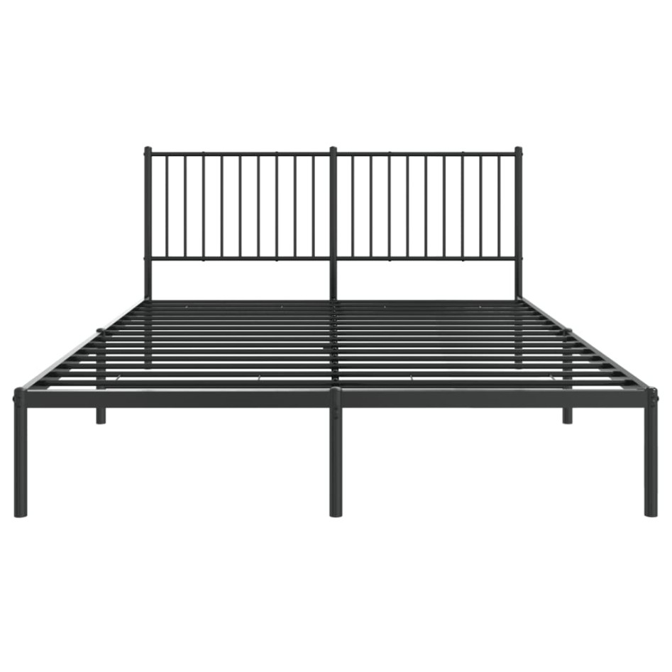 Estructura de cama con cabecero metal negro 160x200