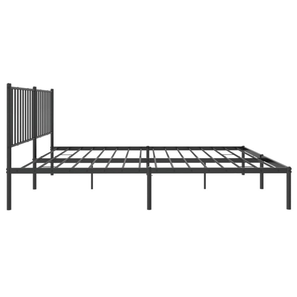 Estructura de cama con cabecero metal negro 160x200