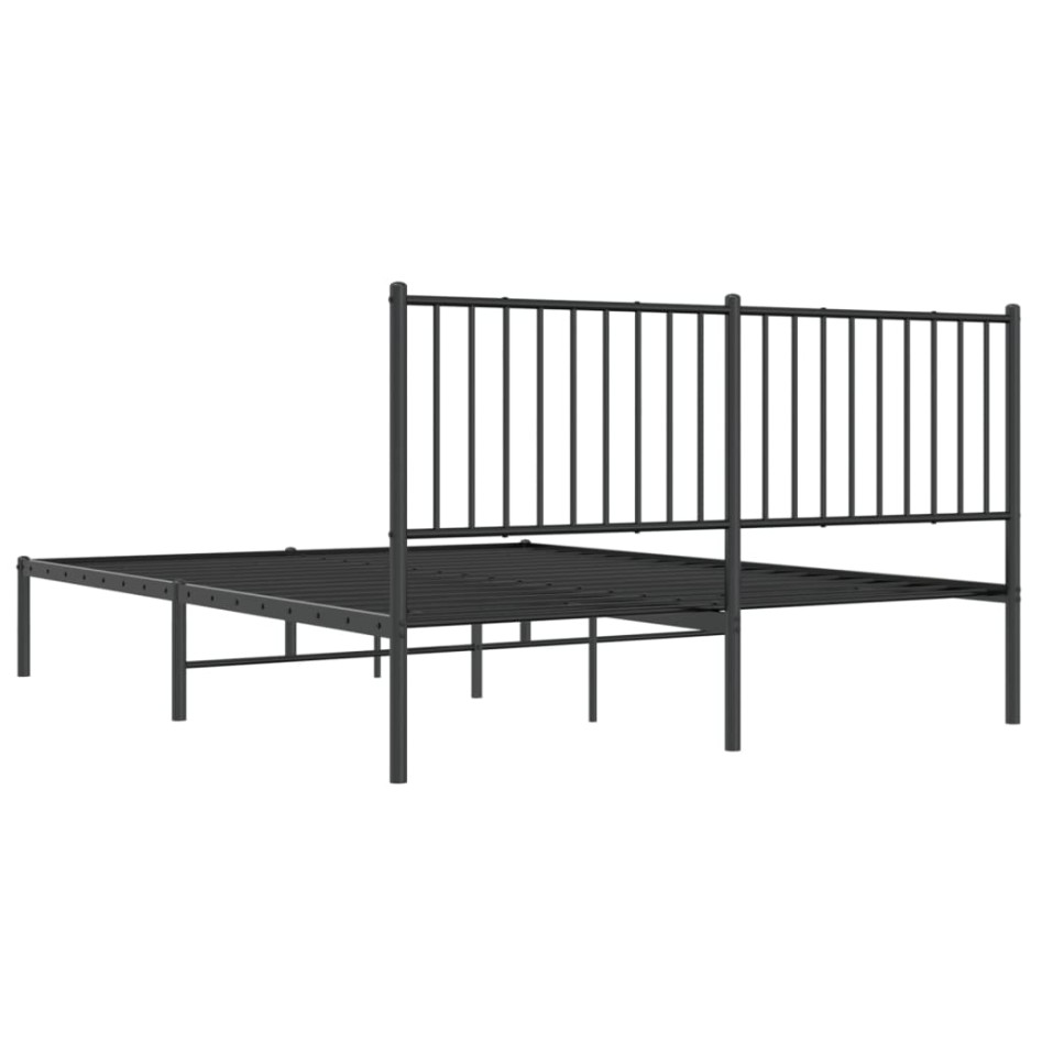 Estructura de cama con cabecero metal negro 160x200