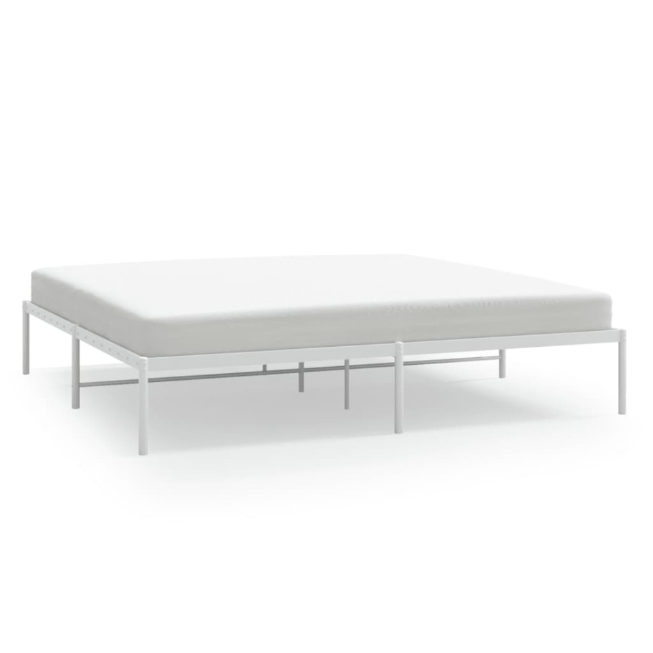 Estructura de cama de metal blanco 180x200