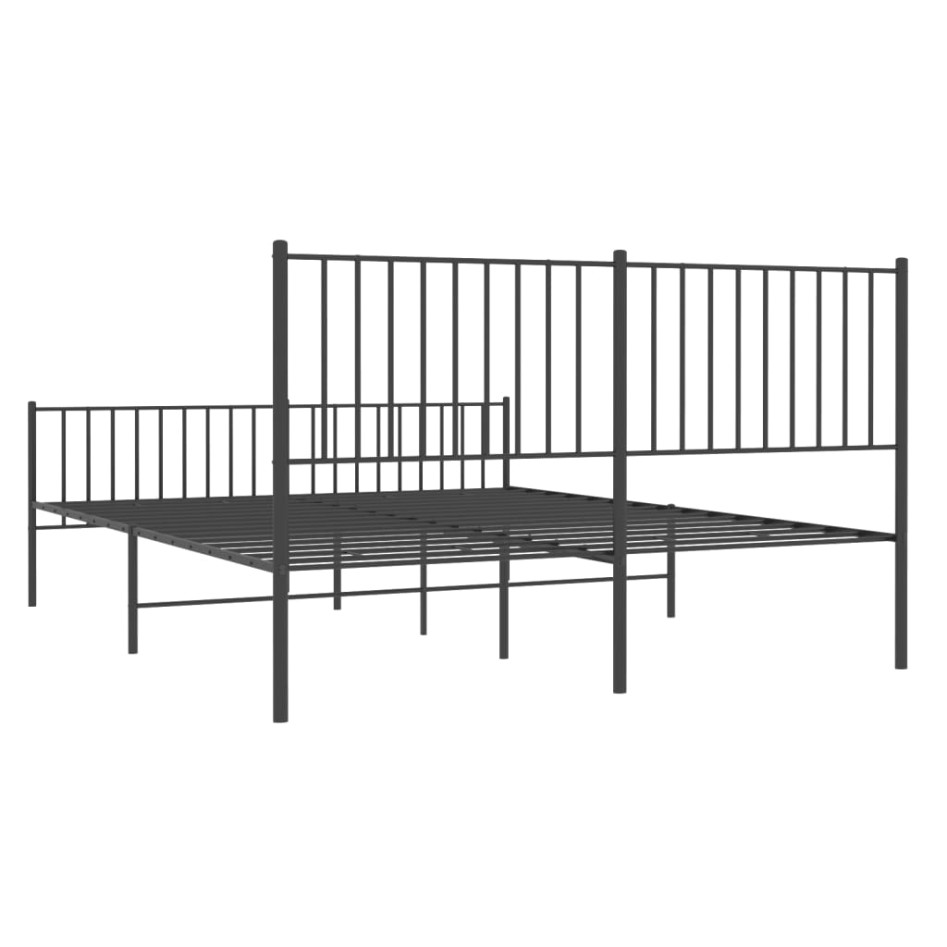 Estructura de cama cabecero y estribo metal negro 150x200