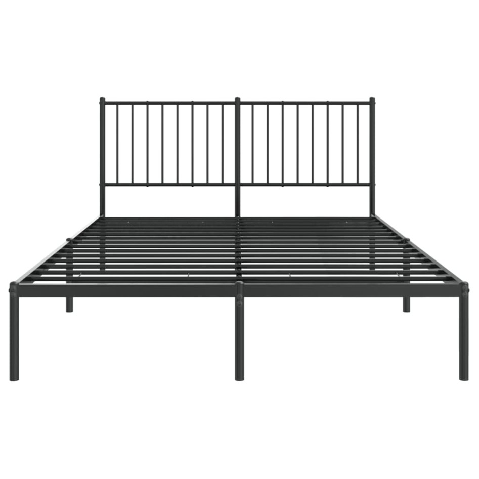 Estructura de cama con cabecero metal negro 140x200