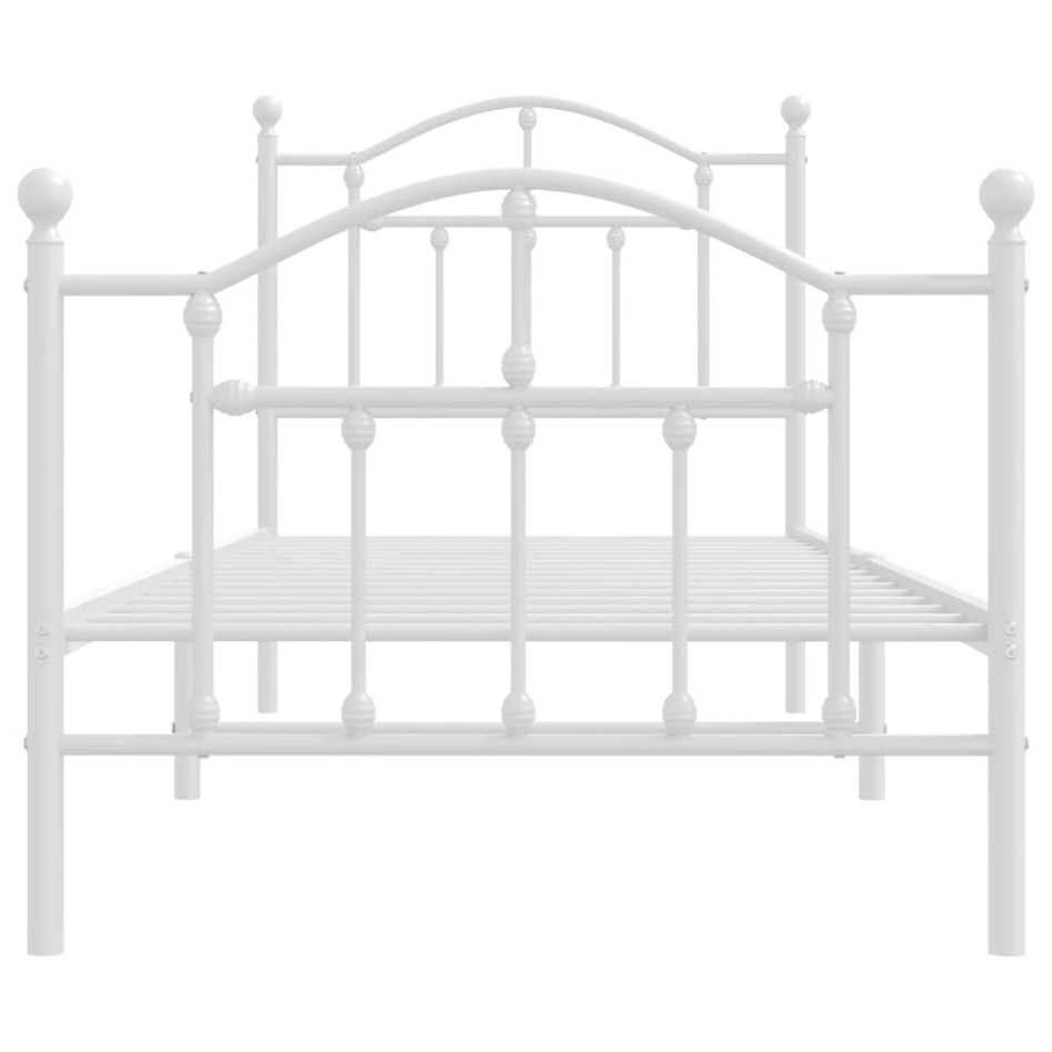 Estructura cama metal con cabecero y pie cama blanca 90x190