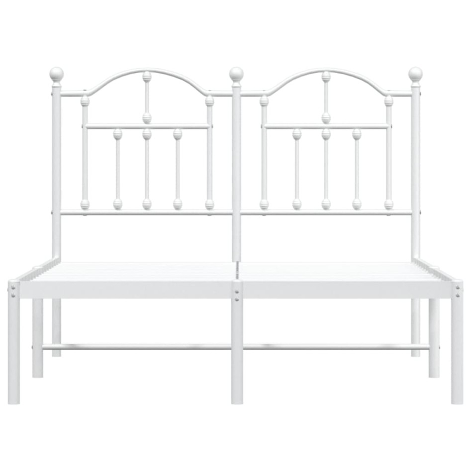 Estructura de cama de metal con cabecero blanca 120x190