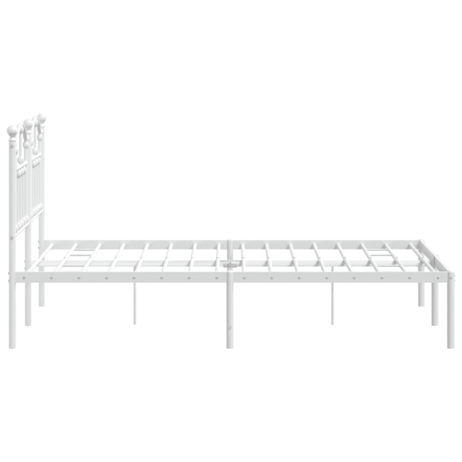 Estructura de cama de metal con cabecero blanca 120x190