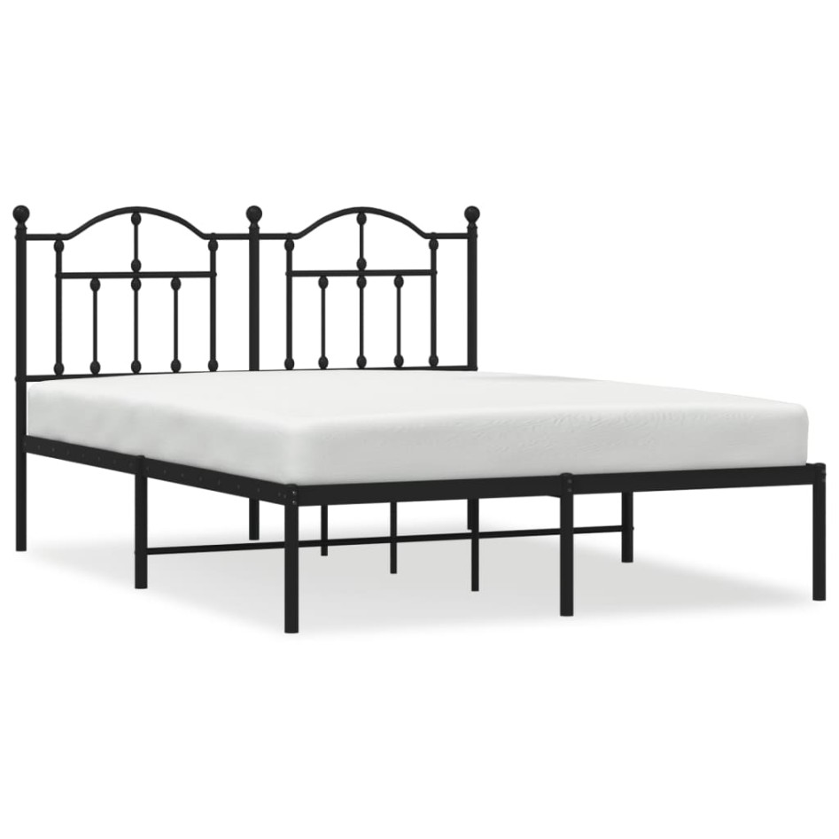 Estructura de cama con cabecero metal negro 140x190