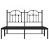 Estructura de cama con cabecero metal negro 140x190