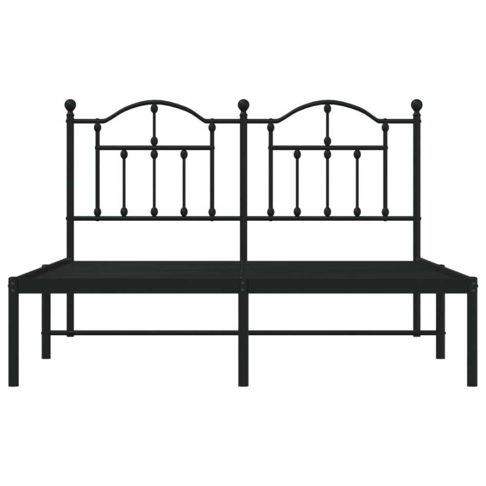 Estructura de cama con cabecero metal negro 140x190