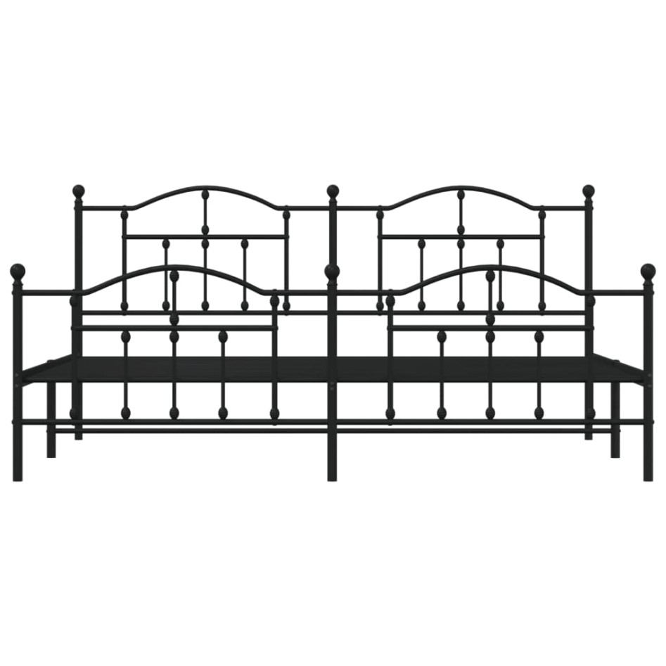 Estructura de cama cabecero y estribo metal negro 200x200