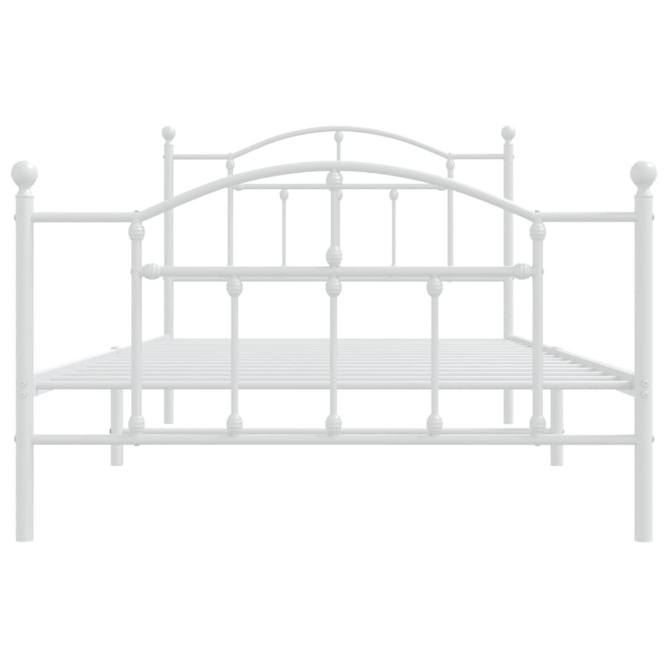 Estructura cama metal con cabecero y pie cama blanca 107x203