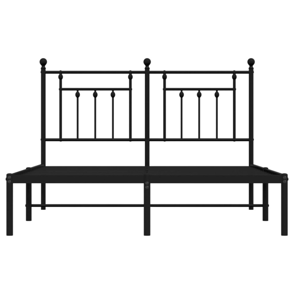 Estructura de cama con cabecero metal negro 140x190