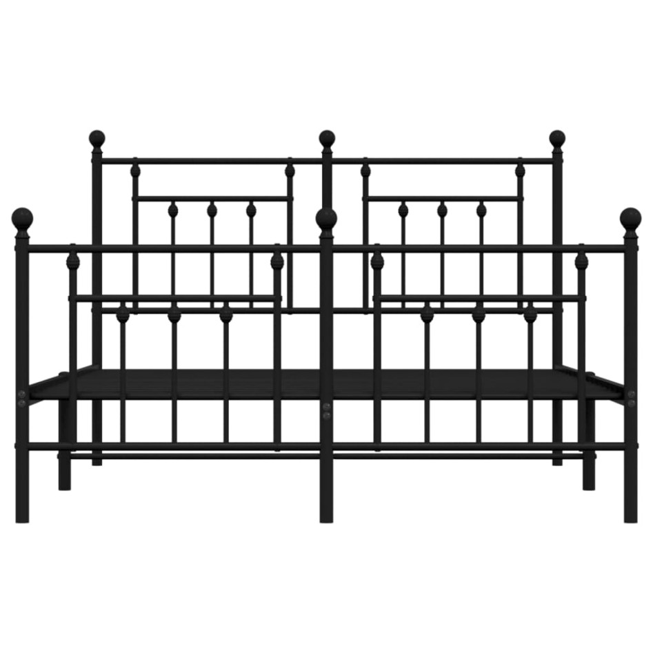 Estructura de cama cabecero y estribo metal negro 140x200