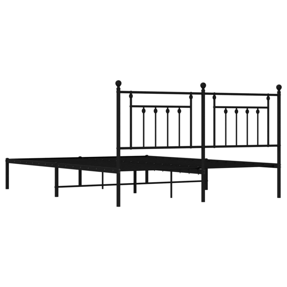 Estructura de cama con cabecero metal negro 160x200