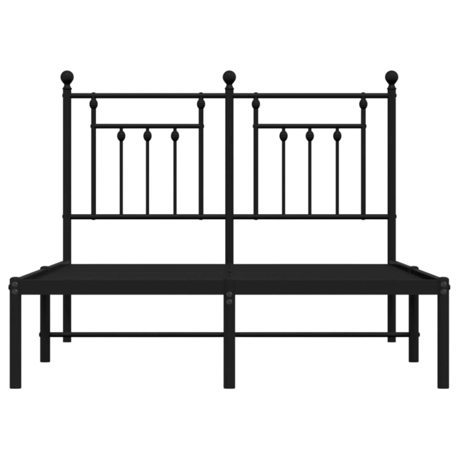 Estructura de cama con cabecero metal negro 120x200