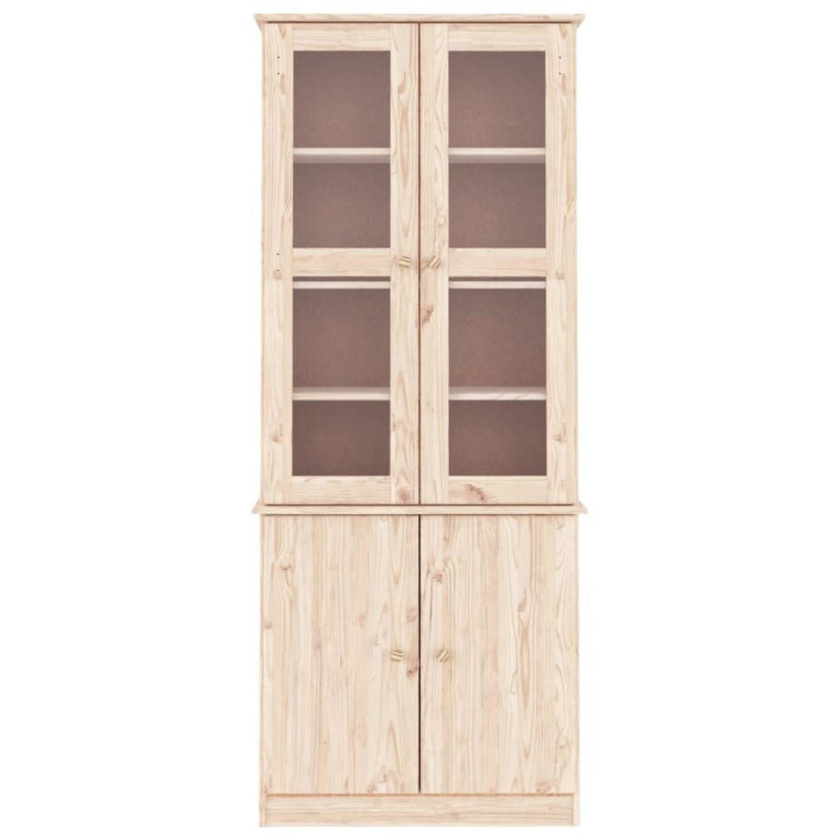 Vitrina de cristal ALTA madera maciza de pino 77x35x186,5