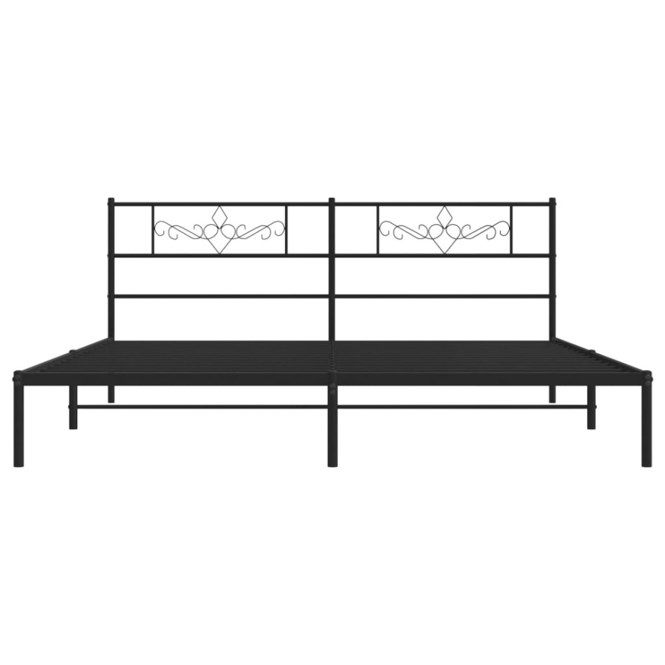 Estructura de cama con cabecero metal negro 193x203