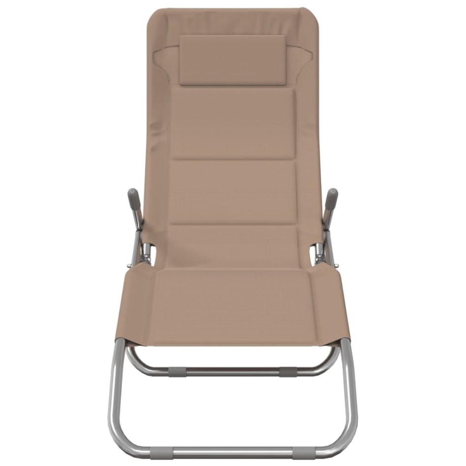 Tumbona plegable 2 uds textilene acero con recubrimiento