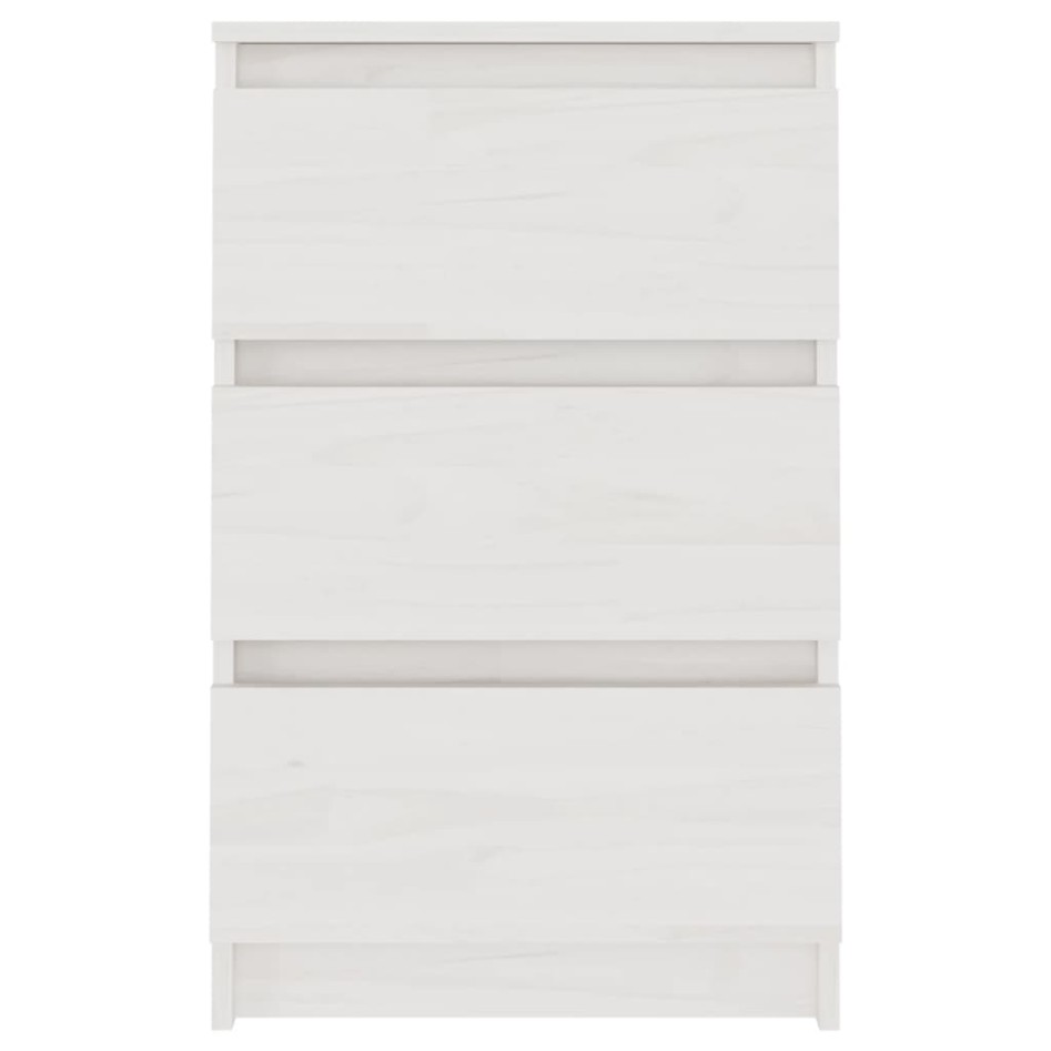 Mesitas de noche 2 uds madera maciza pino blanco 40x29,5x64
