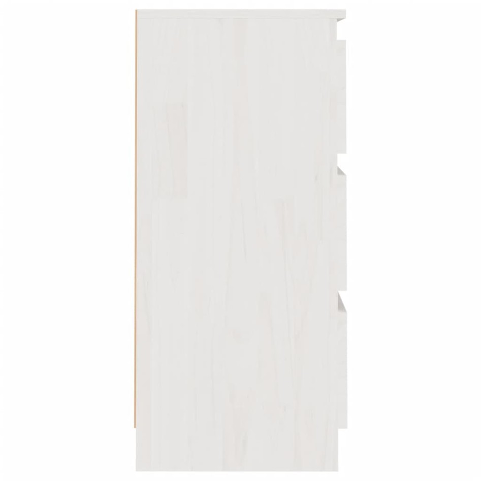 Mesitas de noche 2 uds madera maciza pino blanco 40x29,5x64