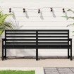 Banco de jardín madera maciza pino negro 203,5x48x91,5 cm