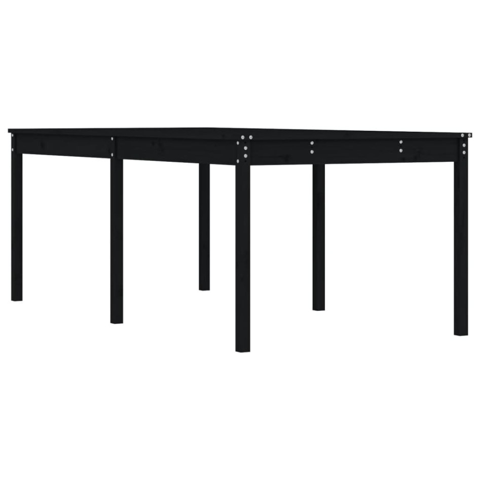 Mesa de jardín madera maciza de pino negro 203,5x100x76