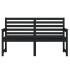 Banco de jardín madera maciza pino negro 159,5x48x91,5
