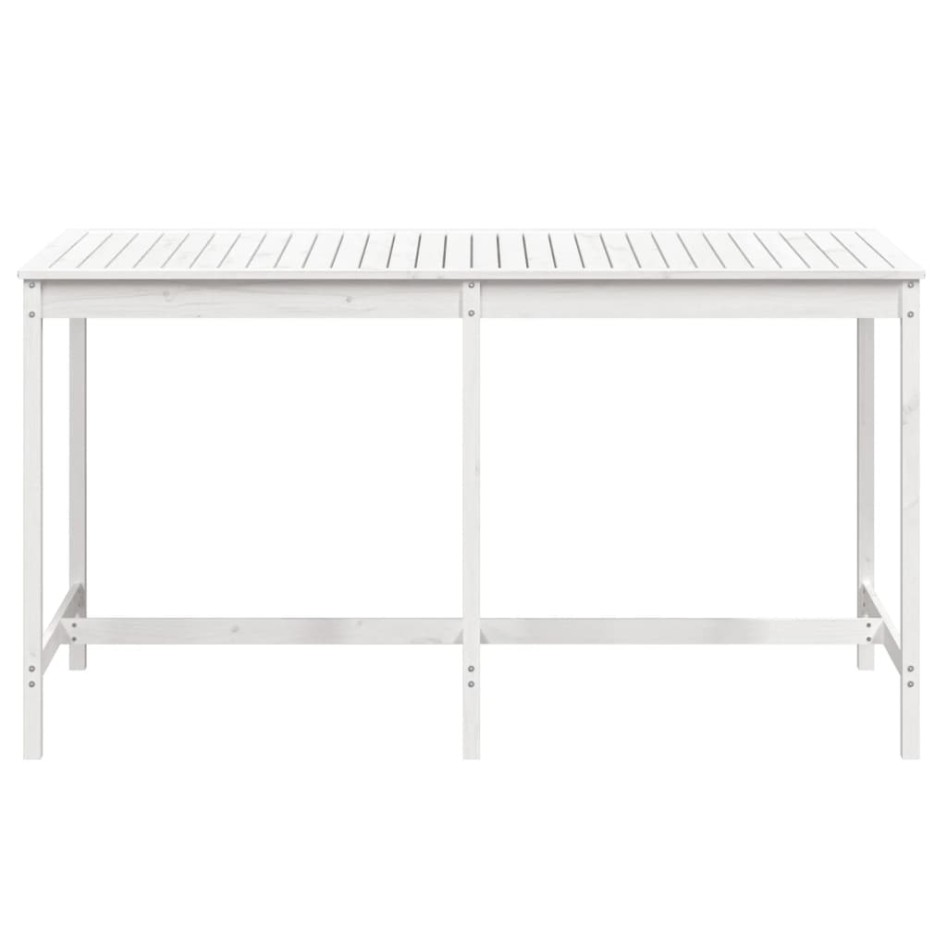 Mesa de jardín madera maciza de pino blanca 203,5x90x110