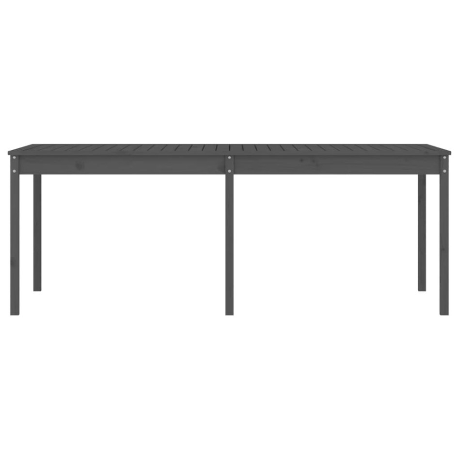 Mesa de jardín madera maciza de pino gris 203,5x100x76