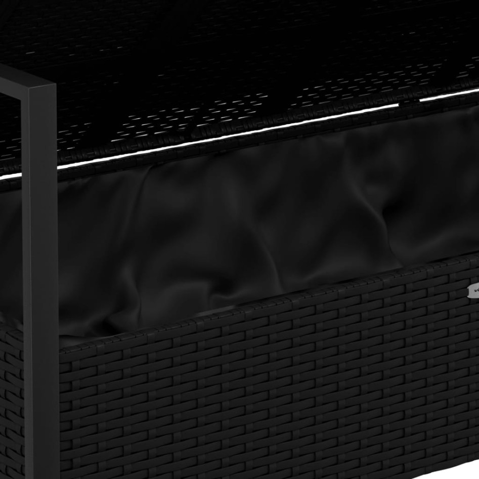 Banco de jardín de 2 plazas con cojines ratán sintético