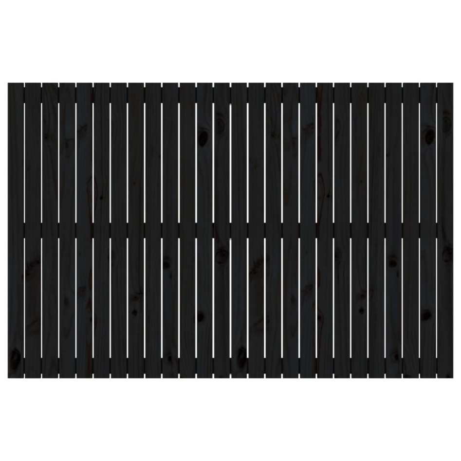 Cabecero de cama de pared madera maciza pino negro 166x3x110