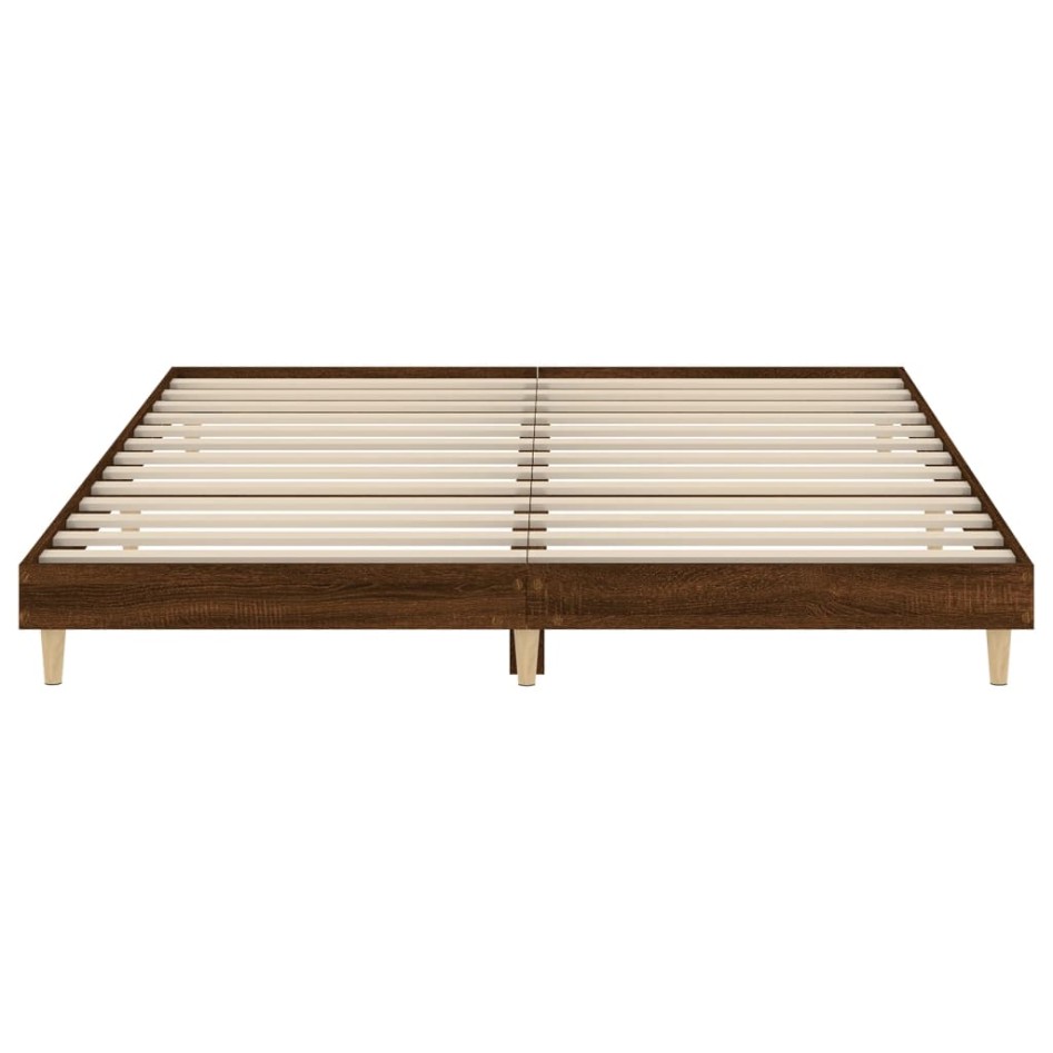 Estructura de cama madera de ingeniería marrón roble 140x200
