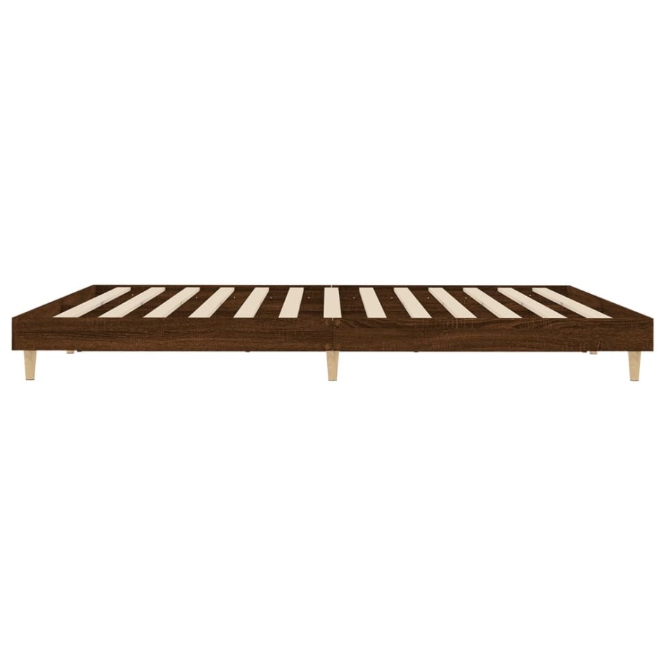 Estructura de cama madera de ingeniería marrón roble 140x200