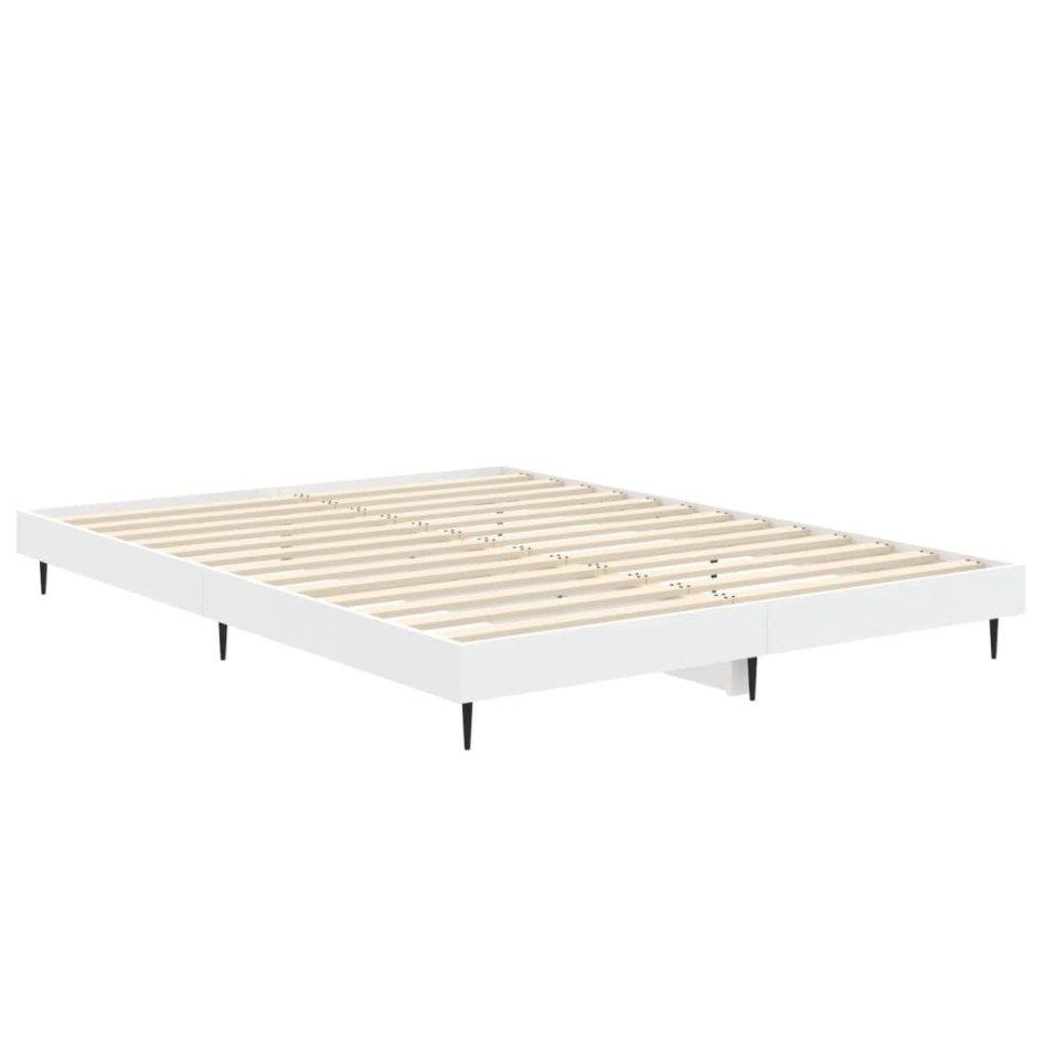 Estructura de cama madera de ingeniería blanca 135x190