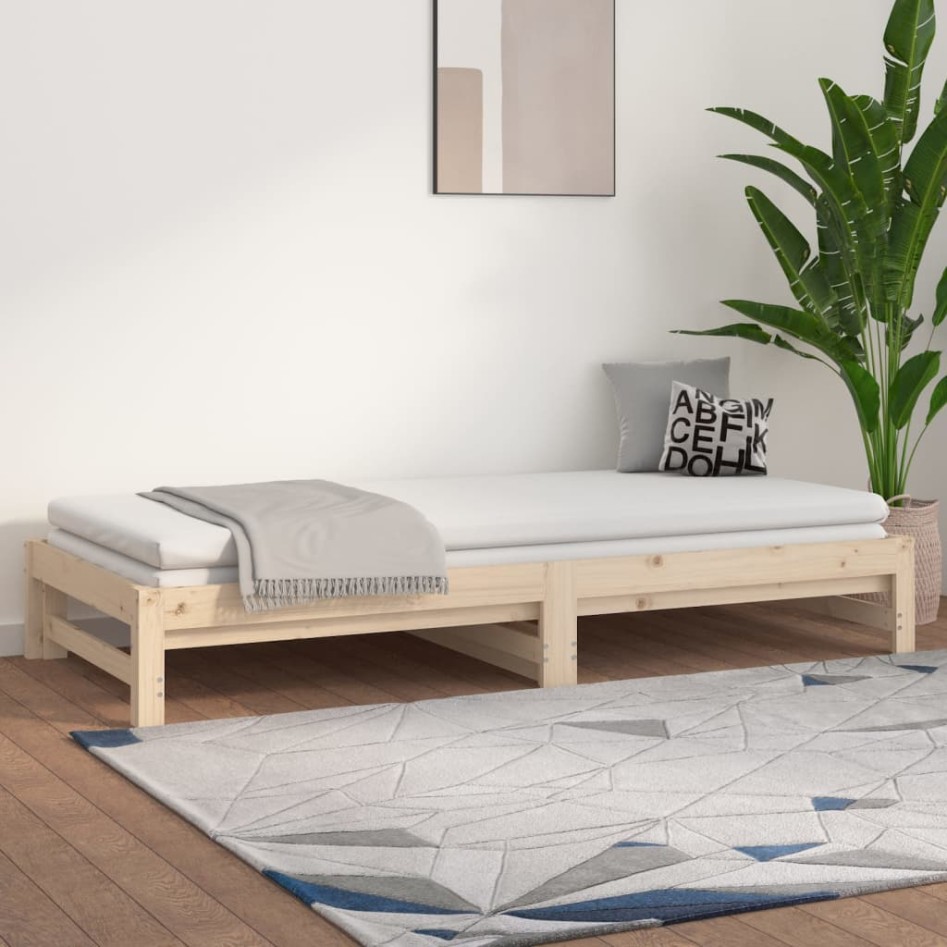 Sofá cama extraíble madera maciza de pino 2x(90x190)
