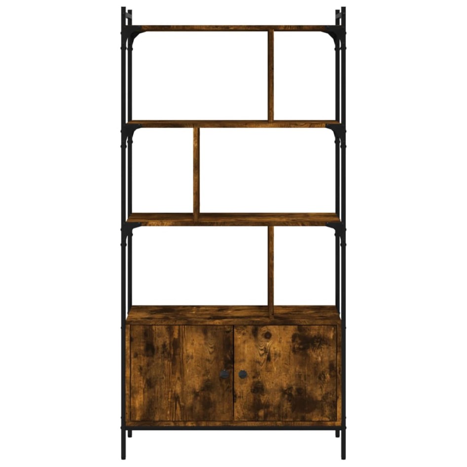 Estantería con puertas madera roble ahumado 76,5x30x154,5