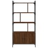 Estantería con puertas madera marrón roble 76,5x30x154,5