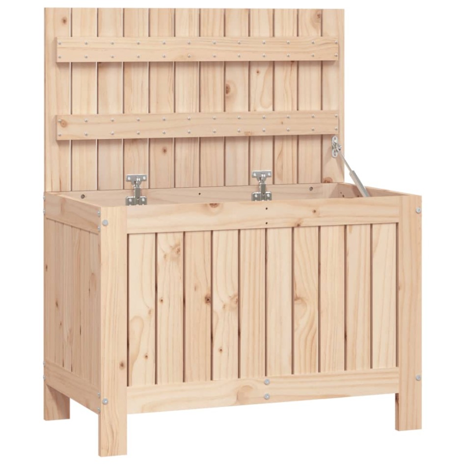 Caja de almacenaje jardín madera maciza de pino 76x42,5x54