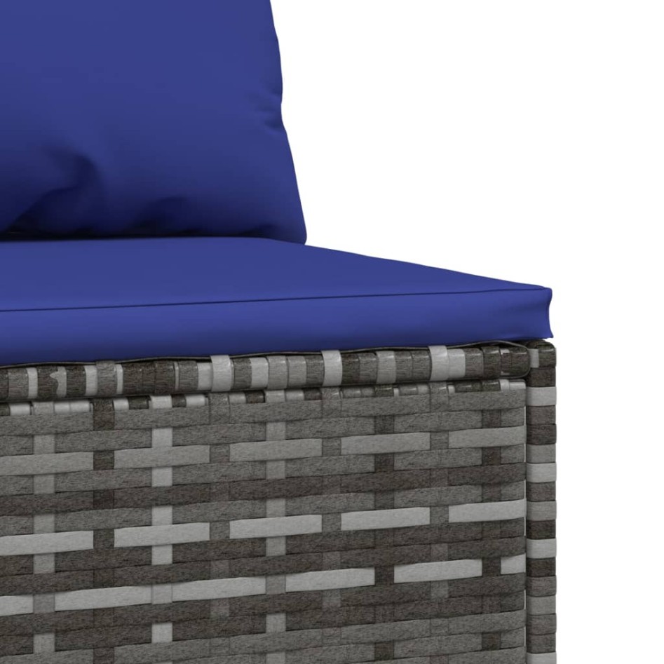 Set de muebles de jardín 3 pzas y cojines ratán sintético