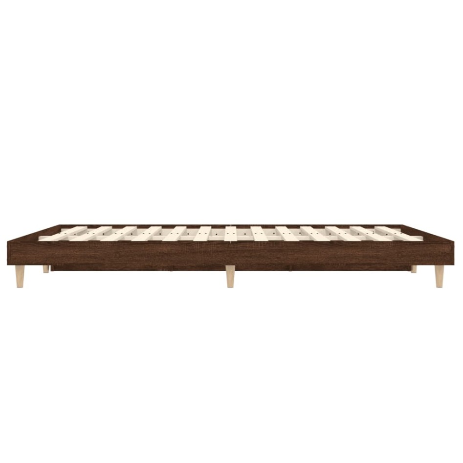 Estructura de cama madera contrachapada marrón roble 120x190