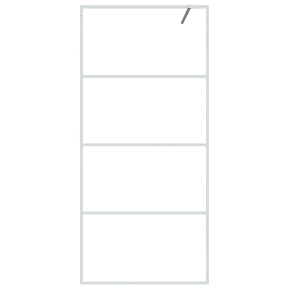 Mampara de ducha vidrio ESG transparente blanco 90x195