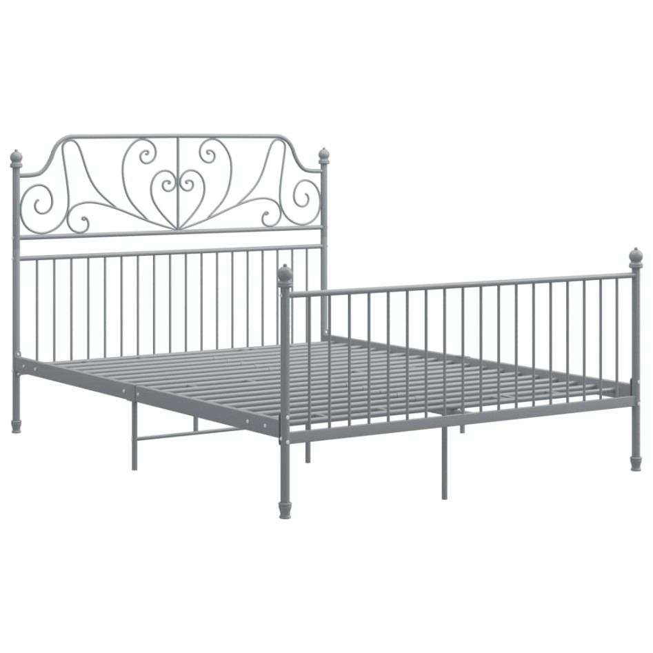 Estructura de cama de metal gris 160x200