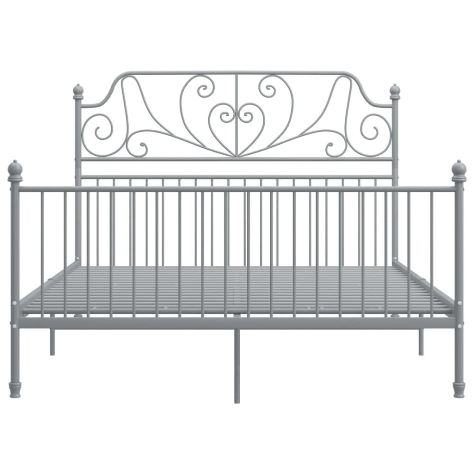 Estructura de cama de metal gris 160x200