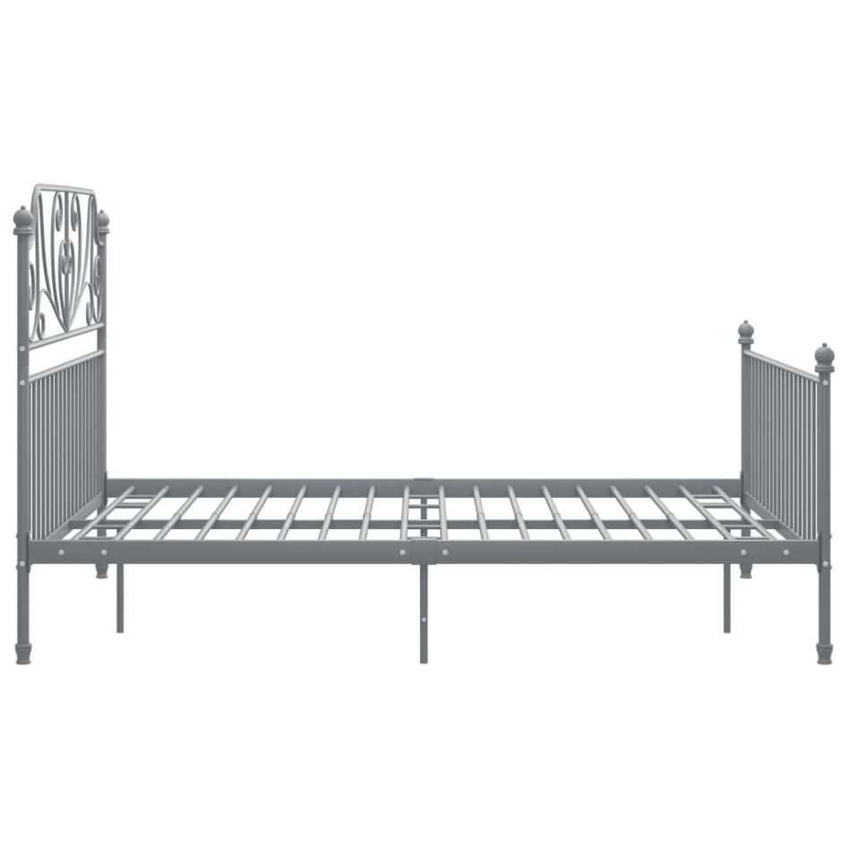 Estructura de cama de metal gris 160x200