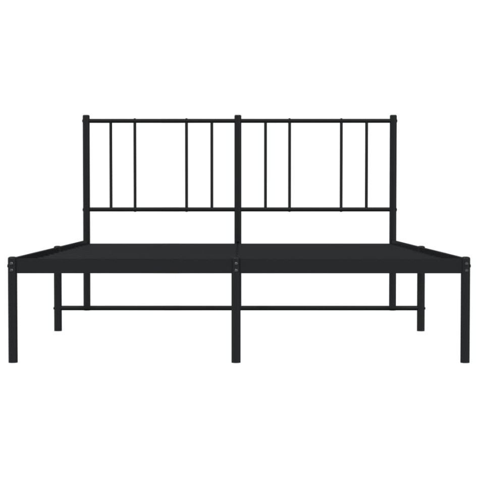 Estructura de cama con cabecero metal negro 160x200