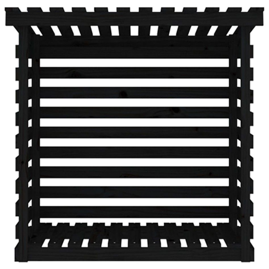 Leñero de madera maciza de pino negro 108x73x108