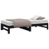 Sofá cama extraíble madera maciza de pino negro 2x(75x190)