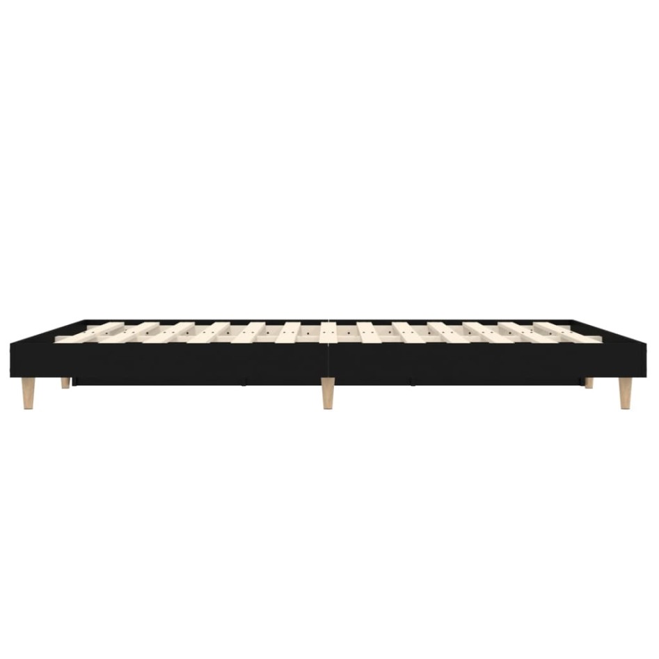 Estructura de cama madera contrachapada negra 135x190