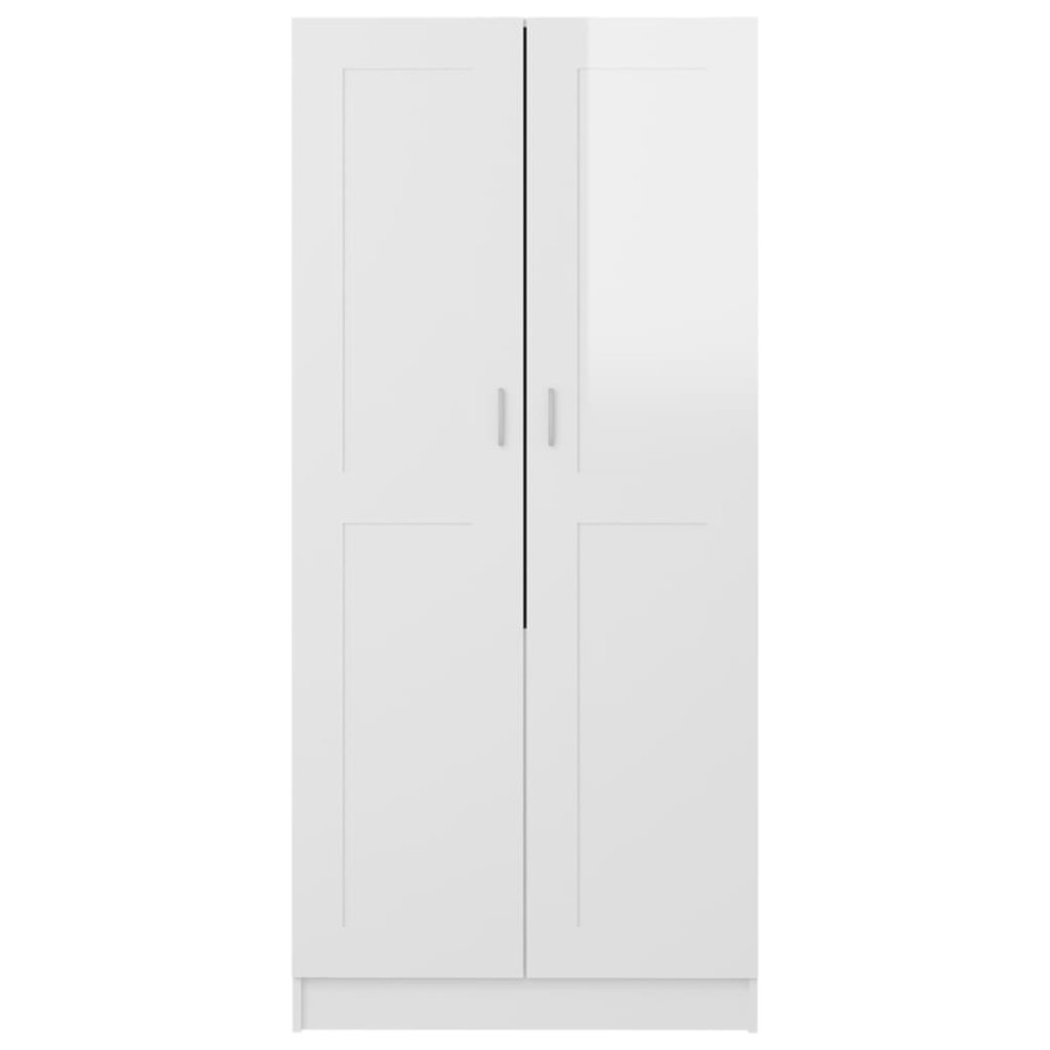 Armario madera contrachapada blanco brillante 82,5x51,5x180