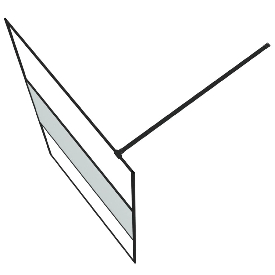 Mampara de ducha vidrio ESG semiesmerilado negro 115x195