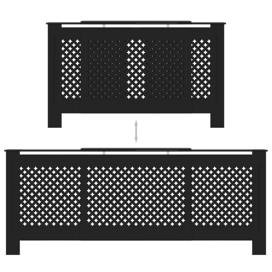 Cubierta para radiador MDF negro 205